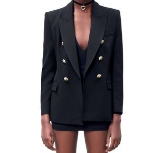 Zara Double Breasted Blazer with Gold button details